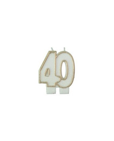 Sviečka číslo 40. -zlatý okraj