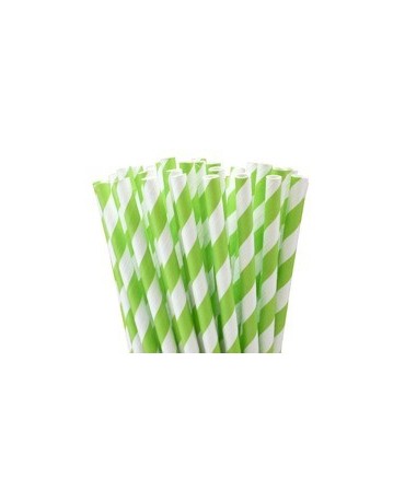 Slamky - bielo- zelené 8ks