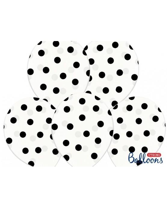Latexové balóny priehľadné- čierne bodky 30cm 10ks