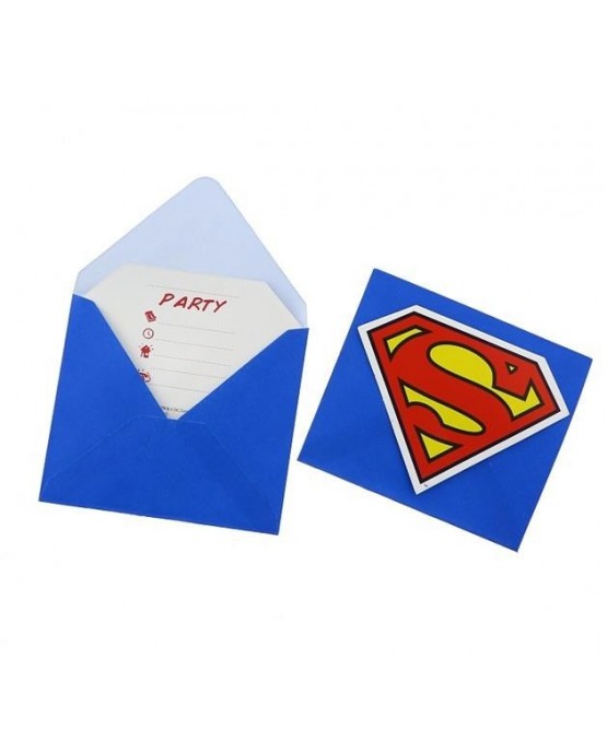 Pozvánka na narodeniny s motívom Superman 6ks