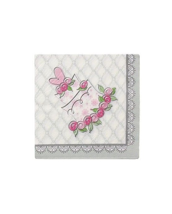 Servítky svadobná torta - 33cm 20ks/P218