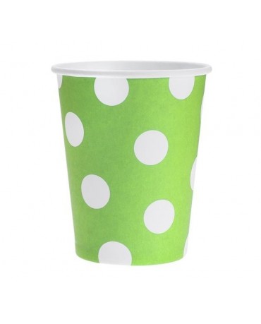 Poháre - zelené-biele bodky 270 ml - 6ks