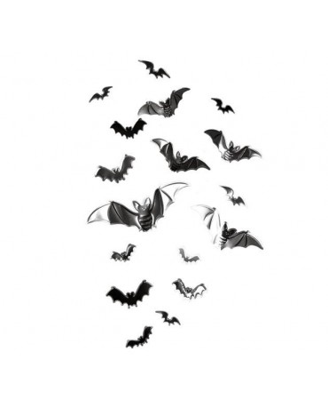 Dekorácia -nálepky netopierov 17ks/P65