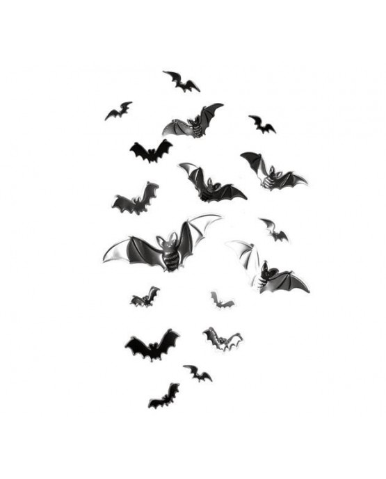 Dekorácia -nálepky netopierov 17ks/P65