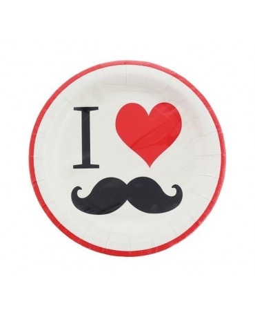 Tanieriky mustache - fúzy 18cm 8ks/P209