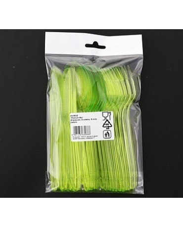 Set príborov - zelený 24ks/P94