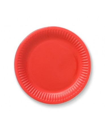 Papierové tanieriky - červené 18 cm - 6 ks/P118