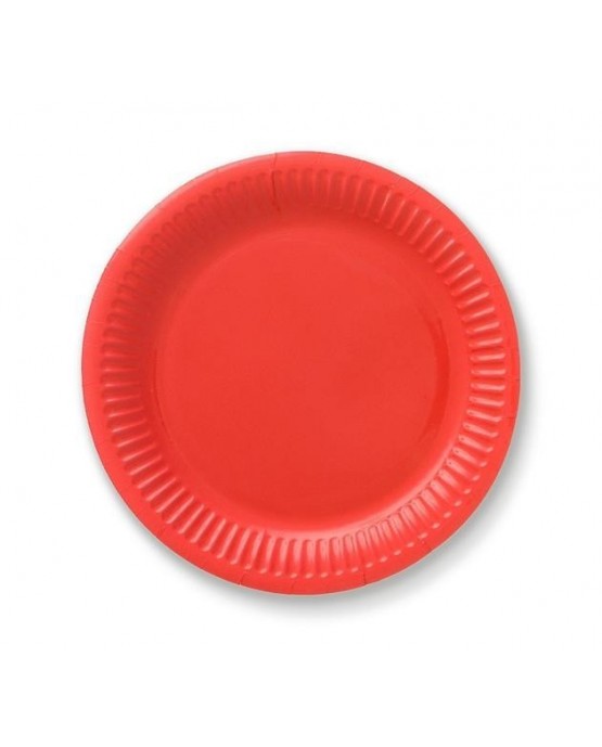 Papierové tanieriky - červené 18 cm - 6 ks/P118