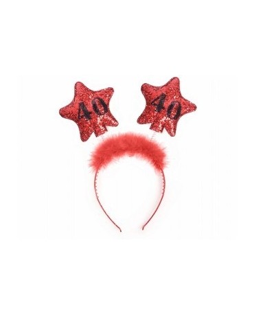 Čelenka - červená  s hviezdami 40 1ks/P89