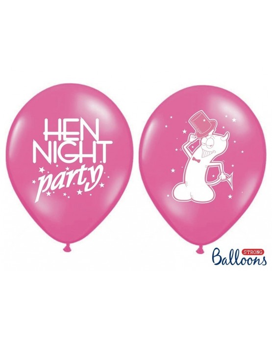 Latexové balóniky - ružové s motívom "Willy" 30cm  10ks/P79