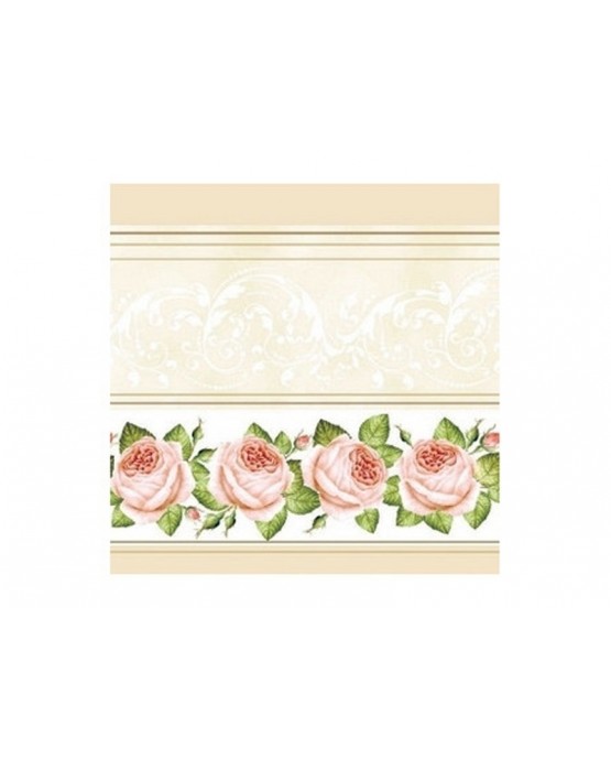 Krémové servítky ruží 33cm 20ks/P21