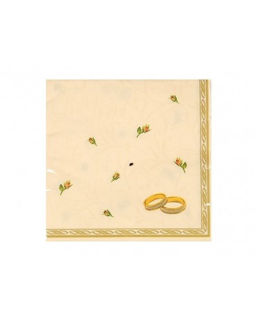 Krémové servítky obrúčok 33cm 20ks/P16