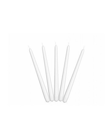 Sviečky - matné biele 24cm 10ks