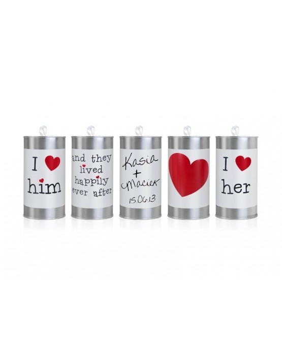 Svadobné plechovky na auto 5ks/P73