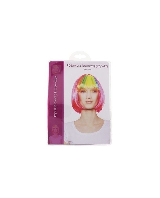 Parochňa - ružová s rôznofarebnou ofinou 1ks/P82