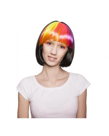 Parochňa - čierna s rôznofarebnou ofinou 1ks/P82