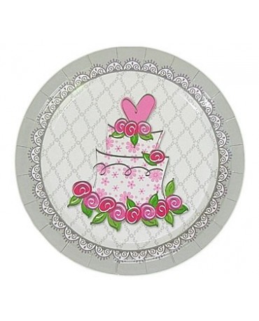 Tanieriky Svadobná torta - 23cm 6ks