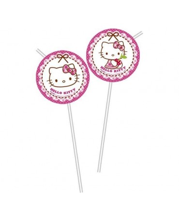 Slamky Hello Kitty - srdcia  6ks/P186