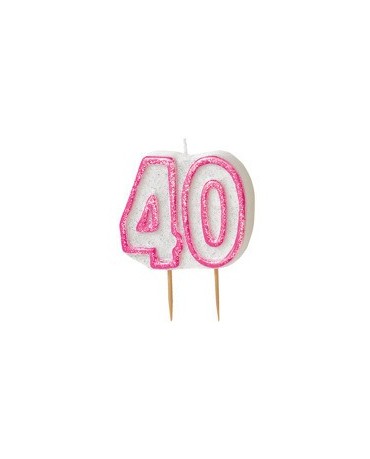 Sviečka na 40. narodeniny - s ružovým okrajom 1ks