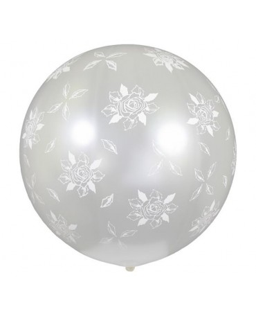 Latex. bal. priehľadné s ružami 2ks