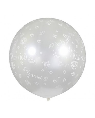 Latex. bal. metalické "Just Married" 2ks