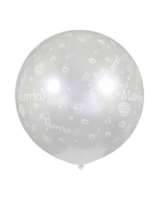 Latex. bal. metalické "Just Married" 2ks