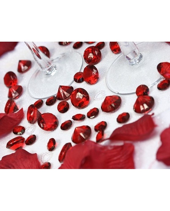 Konfety - bordové diamanty 20mm 10ks