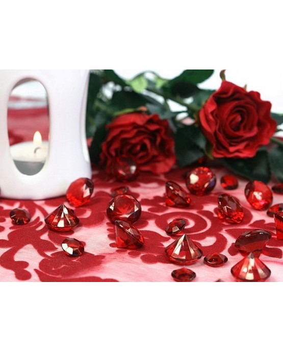 Konfety - bordové diamanty 20mm 10ks