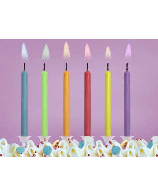 Magické sviečky - rôznofarebné plamene 6ks