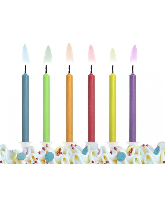 Magické sviečky - rôznofarebné plamene 6ks