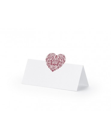 Menovky na stôl - červené srdce 25ks