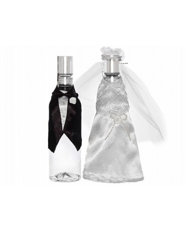 Dekorácia na flašu-ženích a nevesta