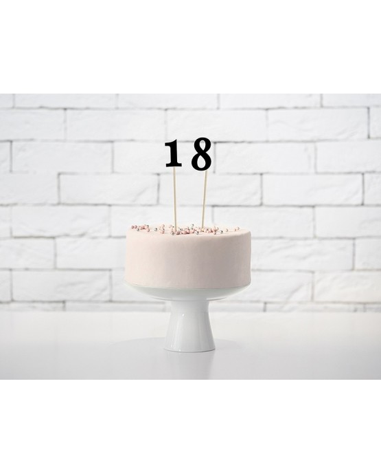 Dekor. čierne čísla na paličkách11ks