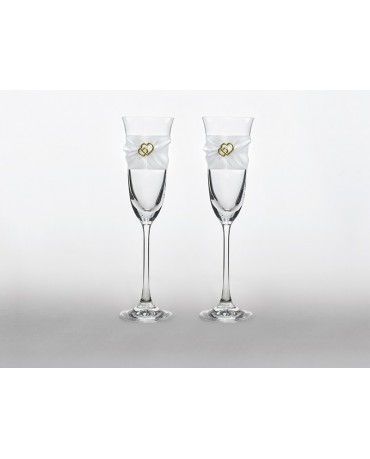 Poháre na šampanské- srdcia 2ks