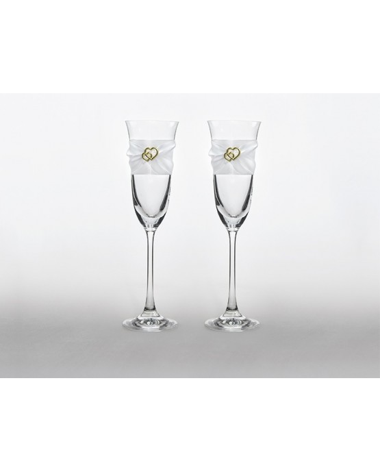 Poháre na šampanské - srdcia 2ks