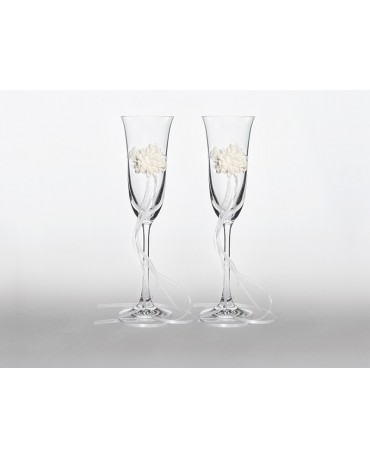 Poháre na šampanské - kvety 2ks