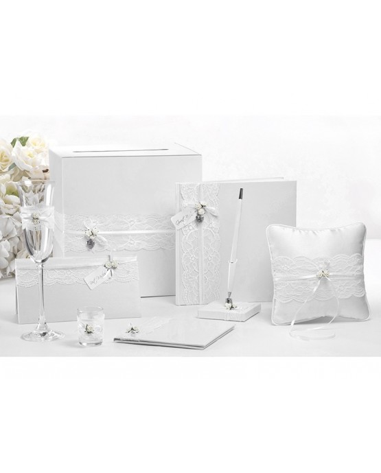 Poháre na šampanské - bliele ružičky 2ks