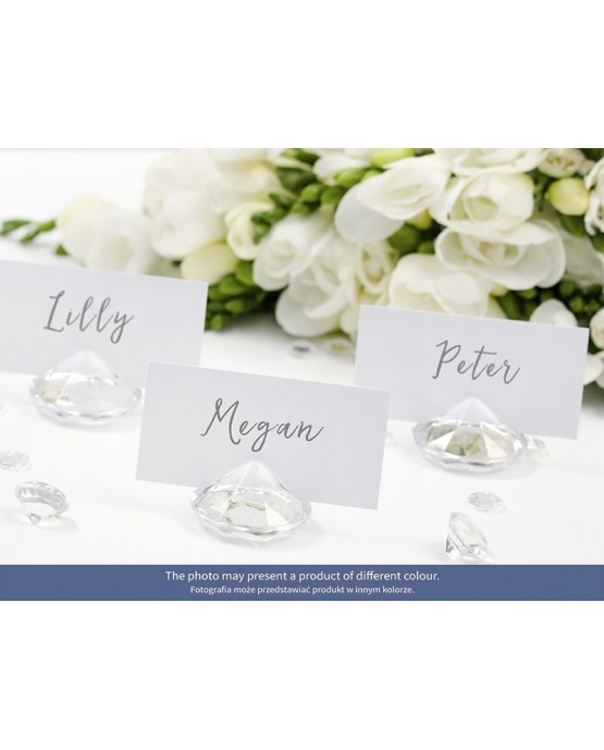 Stojan na menovky- diamant - priehľadný 10ks