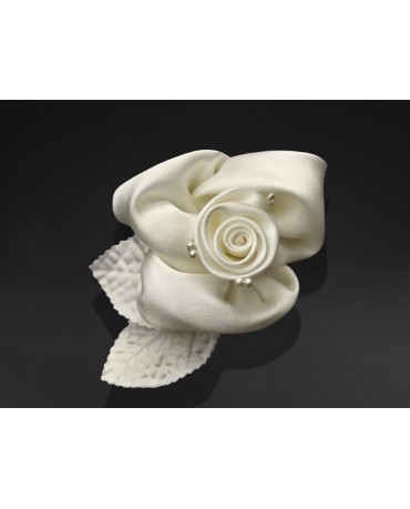 Ozdoba na auto -ruža - krémová 10ks