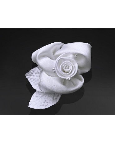 Dekor. na auto -ruža - biela 10ks