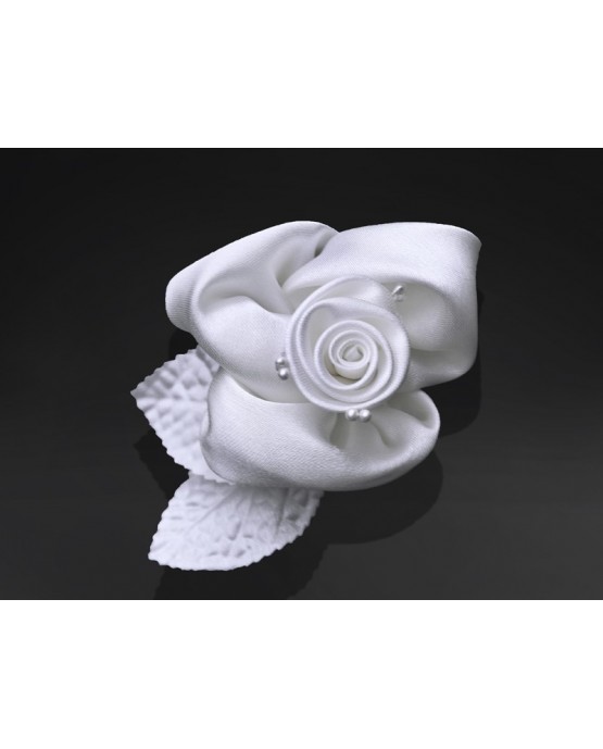 Dekor. na auto -ruža - biela 10ks