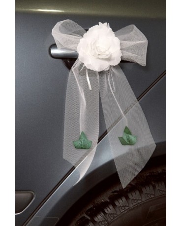 Ozdoba na kľučky-kvet - biely 4ks