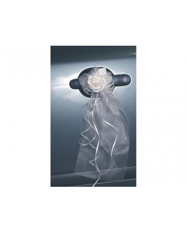 Ozdoba na kľučky-kvet - bielo-krémový 2ks