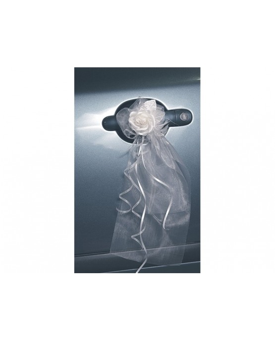 Dekor. na kľučky-kvet - bielo-krémový 2ks