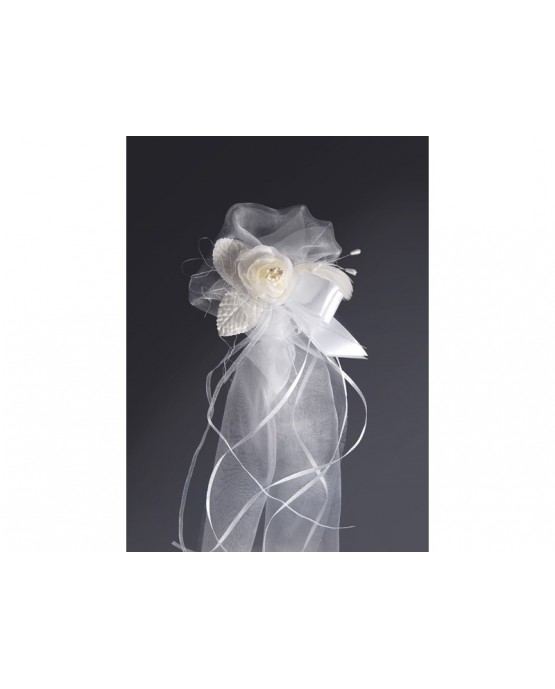 Ozdoba na stoličky/lavice - biely kvet 2ks