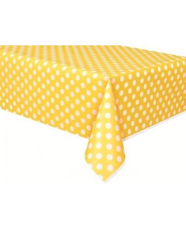 Obrus - žltý-biele bodky 137x274cm