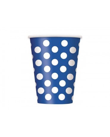 Poháre - tmavomodré-biele bodky 355 ml - 6ks