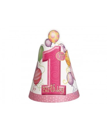 Klobúčik číslo 1 - ružové balóniky 8ks