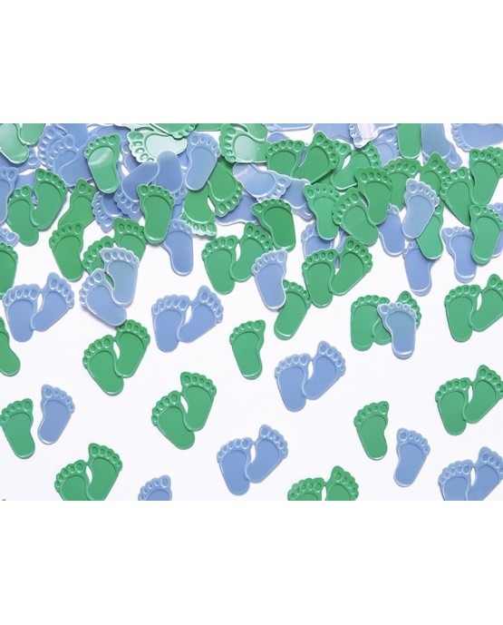 Konfety -zelené a modré malé nožičky 15g