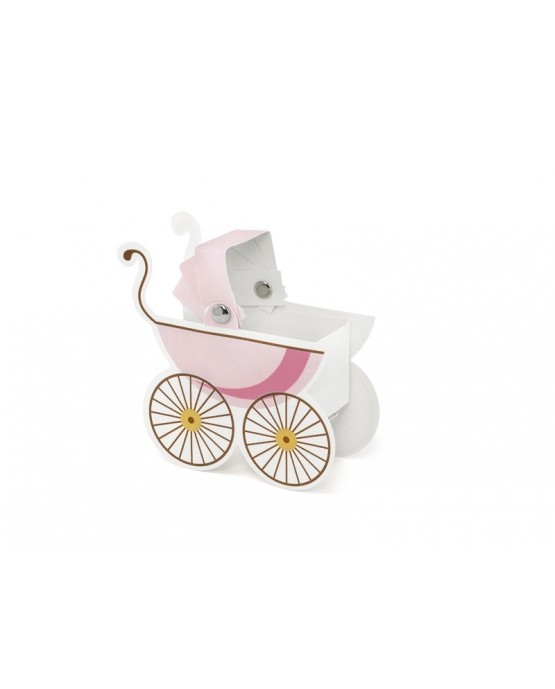 Papierová krabička - ružový kočík 10ks